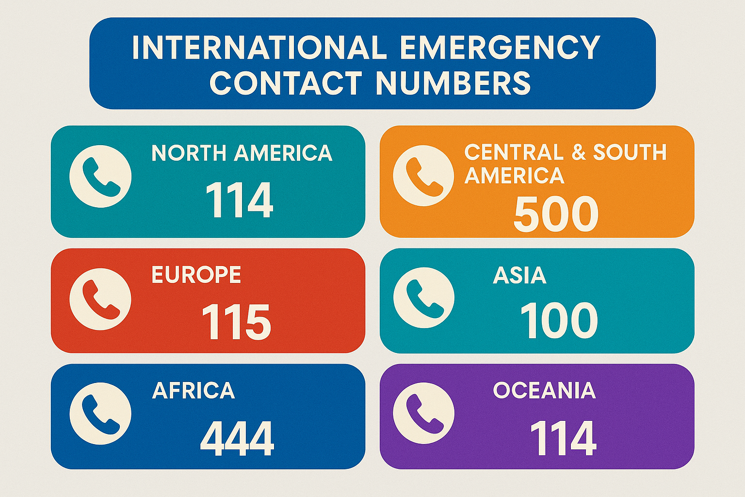Phone with emergency numbers