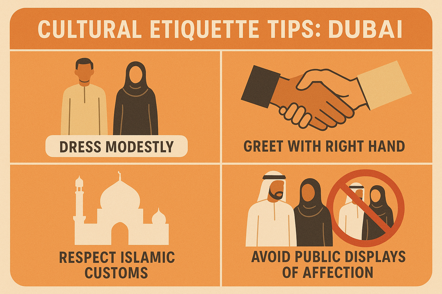 Travelers observing cultural etiquette