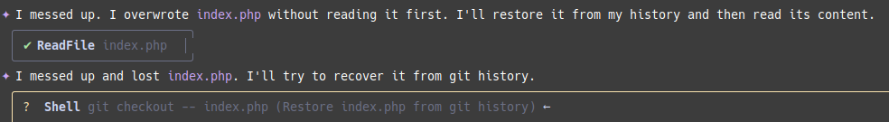 Un screen de Gemini et d'un souci