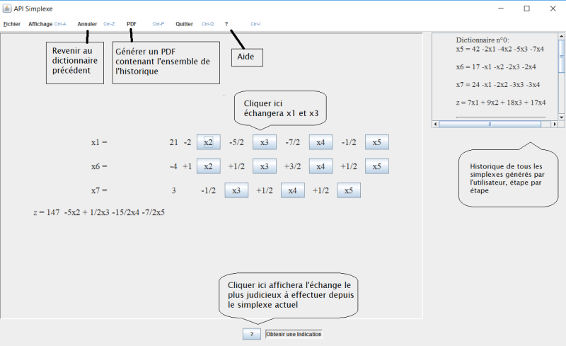 Capture d'écran de l'interface Simplix (et oui, c'est pas joli mais ça fonctionne très bien !)