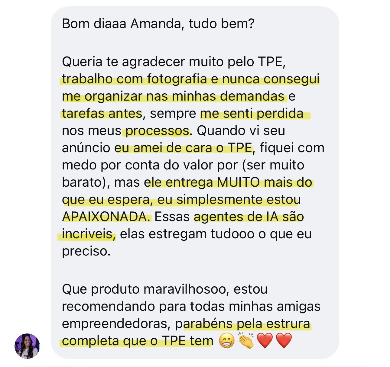 Depoimento de aluna 4