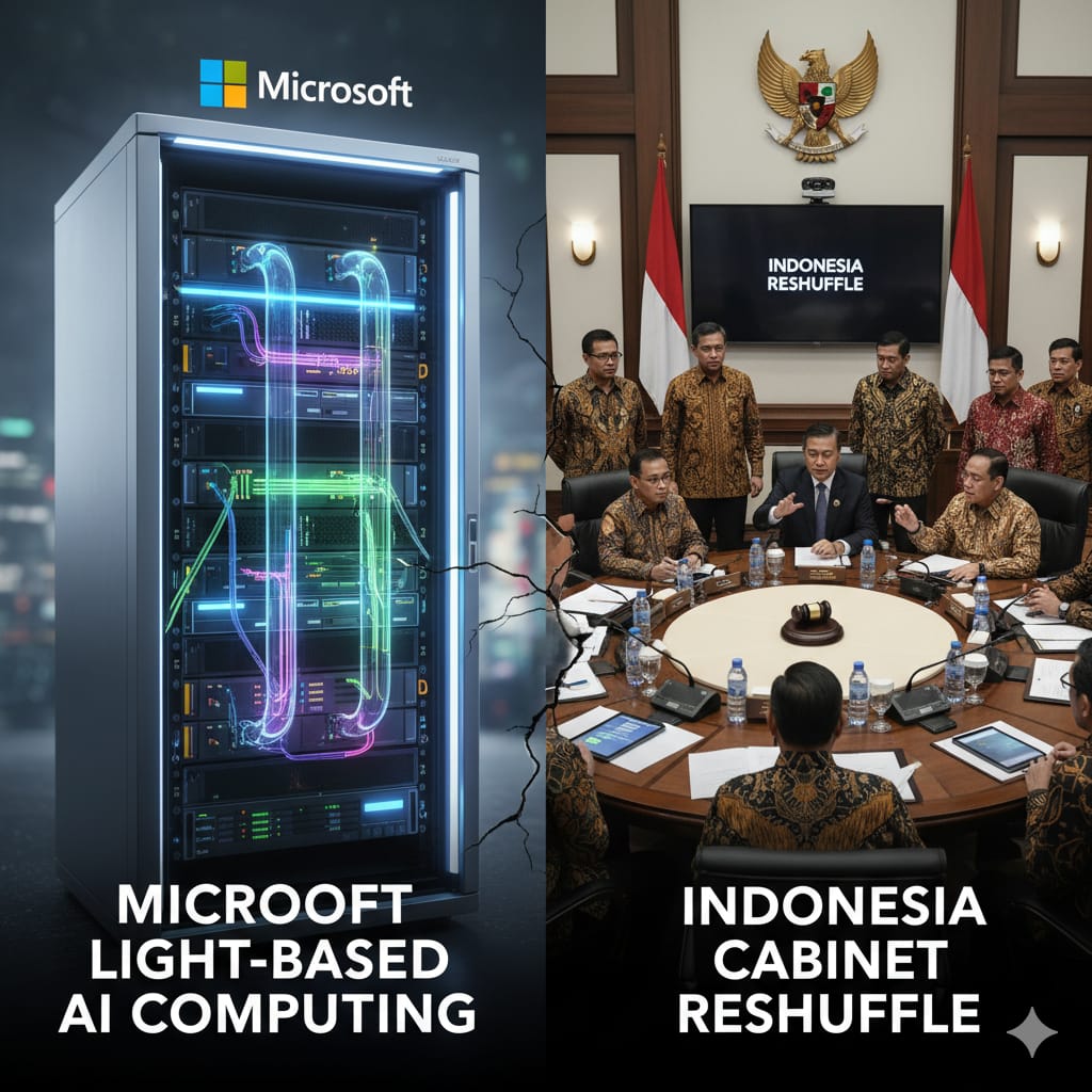 Microsoft’s Light-Based AI Computer and Indonesia’s Cabinet Shake-up: Efficiency Meets Accountability