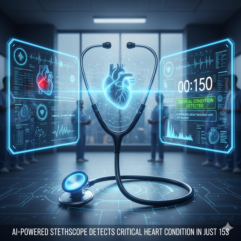 AI-Powered Stethoscope Detects Critical Heart Conditions in Just 15 Seconds