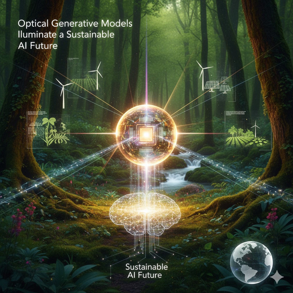 Optical Generative Models Illuminate a Sustainable AI Future