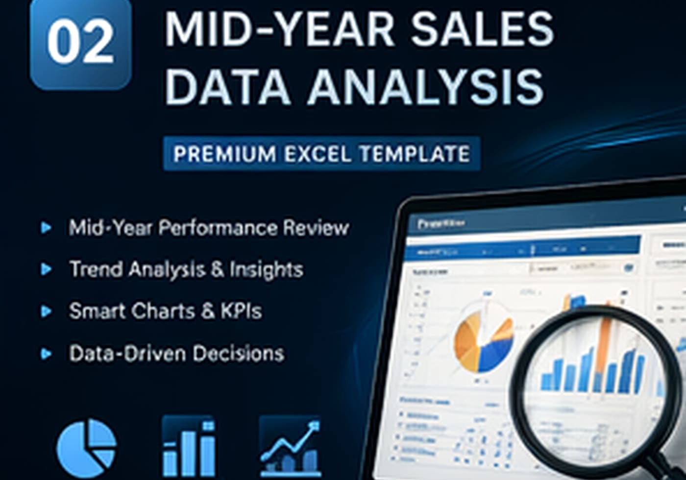 Mid-Year Sales Data Analysis Excel Template