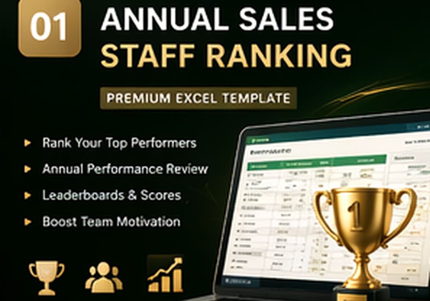 Annual Sales Staff Ranking Excel Template