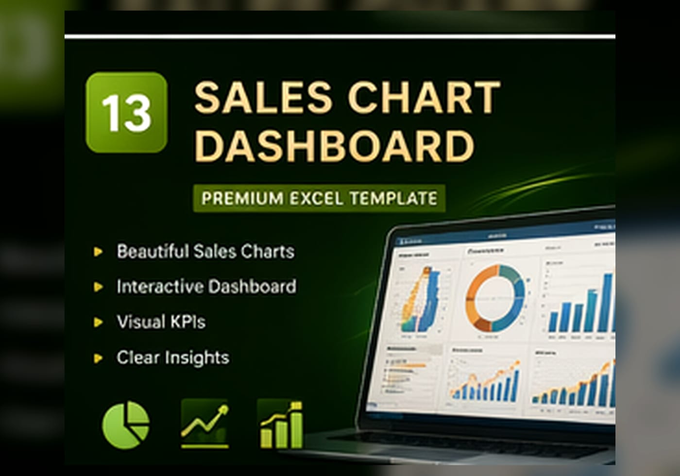 Sales Chart Dashboard Excel Template
