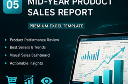 Mid-Year Product Sales Report Excel Template preview 1