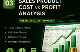 Sales Product Cost vs Profit Analysis Excel Template preview 1