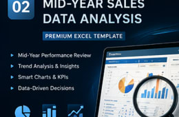 Mid-Year Sales Data Analysis Excel Template preview 1