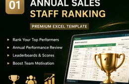 Annual Sales Staff Ranking Excel Template preview 1