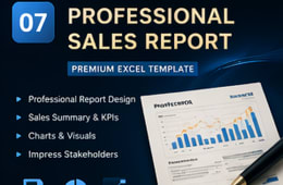 Professional Sales Report Excel Template preview 1