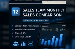 Sales Team Monthly Comparison Excel Template preview 1