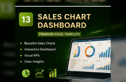 Sales Chart Dashboard Excel Template preview 1