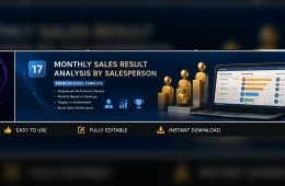 Monthly Sales Result Analysis by Salesperson Excel Template preview 1