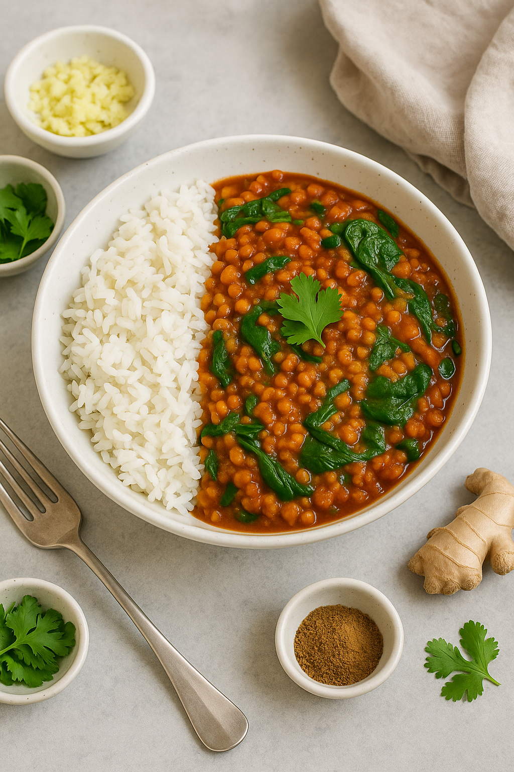 Linzen & Spinazie Curry