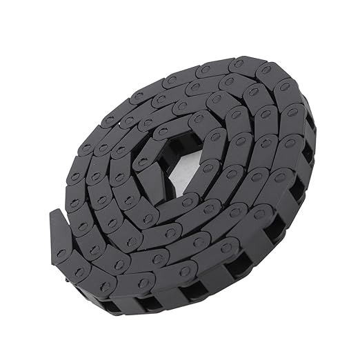 Black Nylon Energy Chain Drag Cable Carrier – 7×7mm (1 Meter) for 3D Printer & CNC