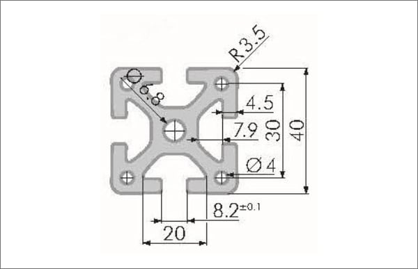 Aluminum T-Slot Framing and Surface Profiles 16mm - with an 8mm T-Slot ...