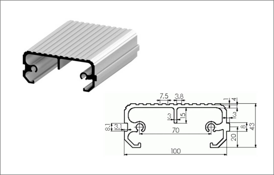 SP0610N - Step-Tread Profile 43 x 100