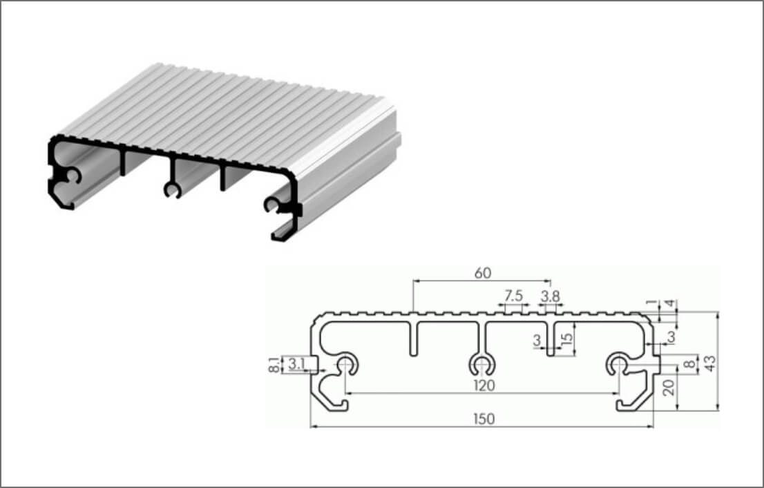 SP0620N - Step-Tread Profile 43 x 150