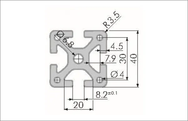 Aluminum T-Slot Framing Profiles 40mm - with an 8mm T-Slot | Aluminum ...