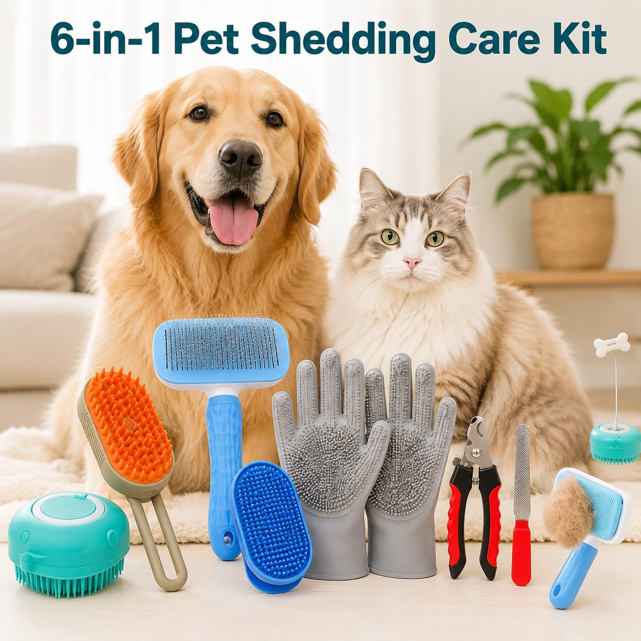 6-in-1 Pet Shedding Care Kit