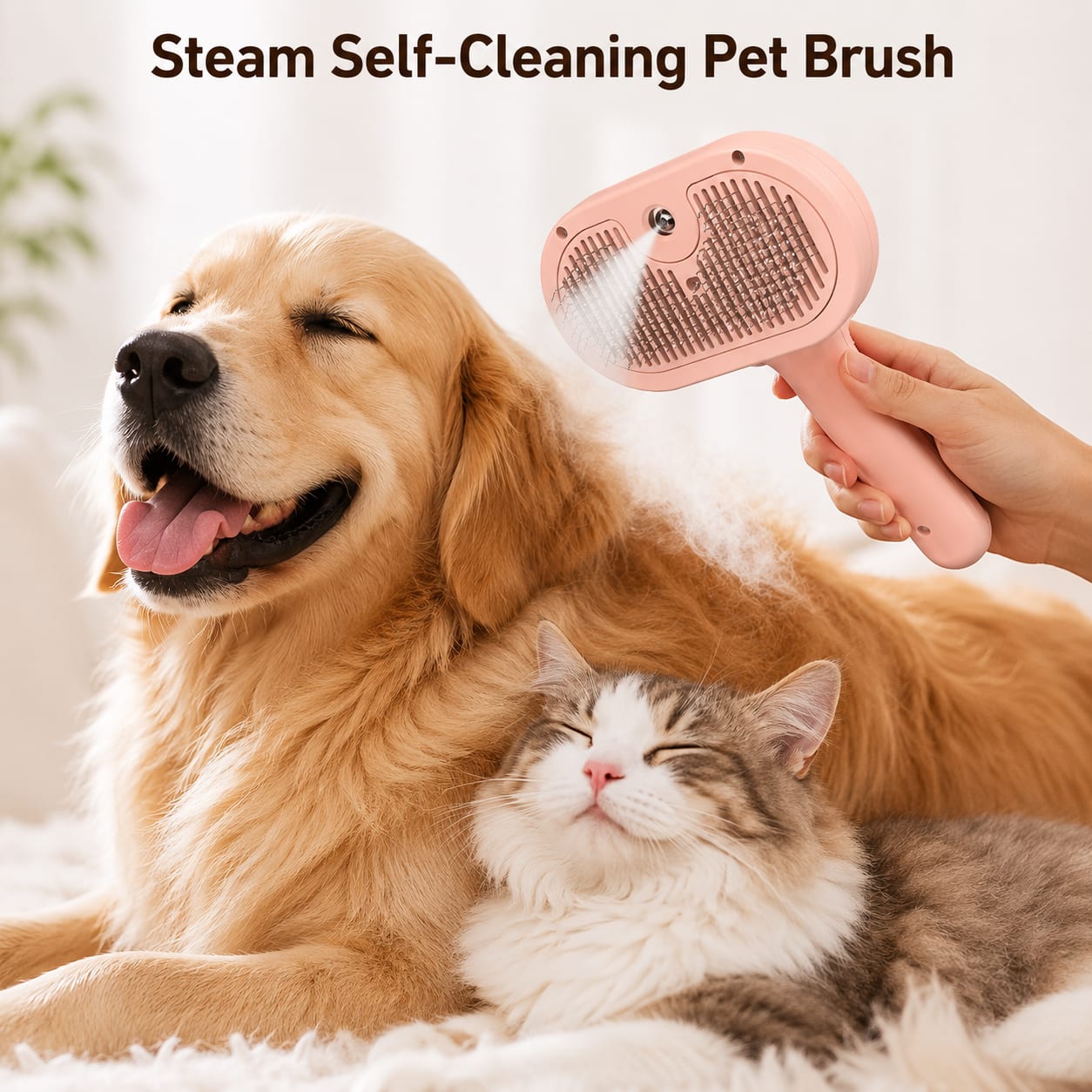 Steam Self-Cleaning Pet Brush