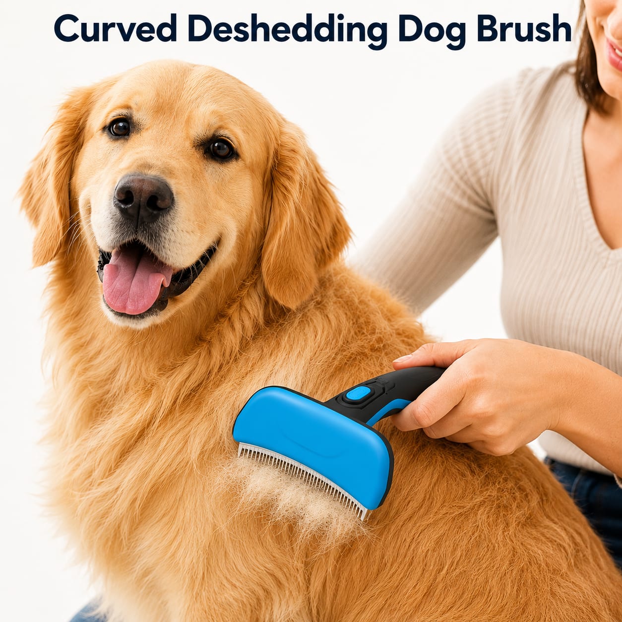 Curved Deshedding Dog Brush