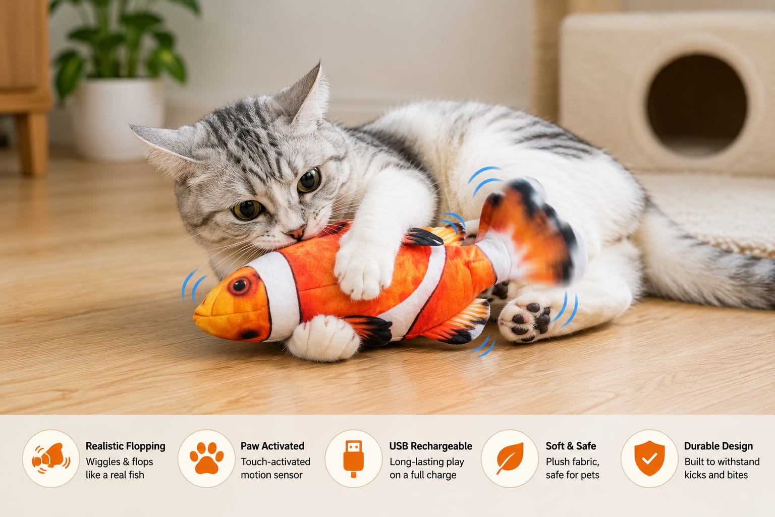 Potaroma Electric Flopping Fish Cat Toy