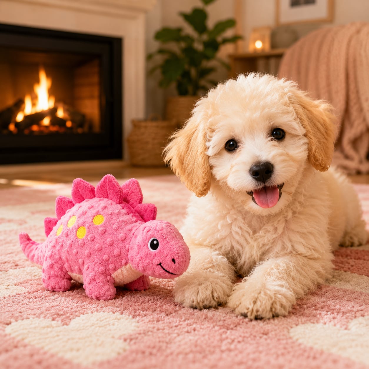 Foodie Puppies Pink Dino Squeaky Toy