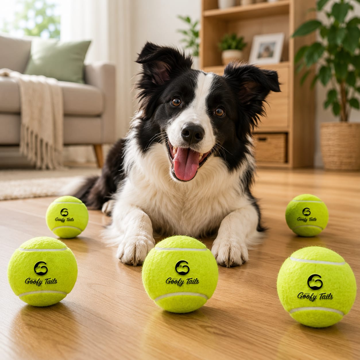 Goofy Tails Tennis Ball Dog Toys Pack