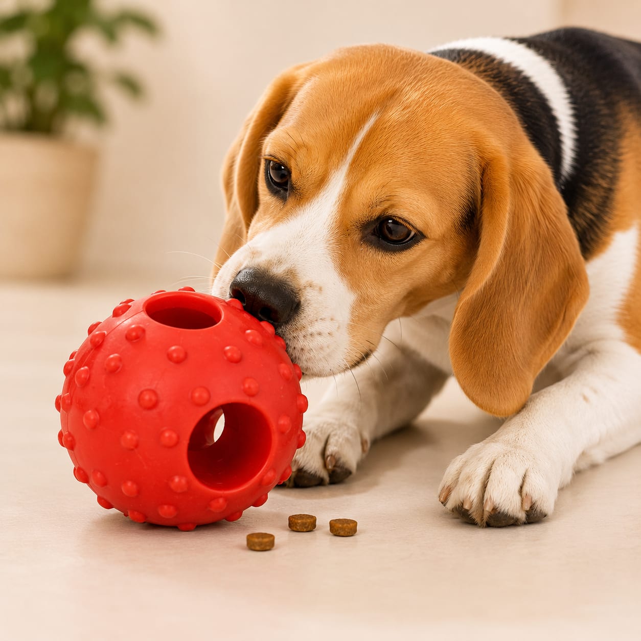 Goofy Tails Hole Dog Ball Chew Toy