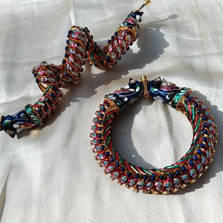 1 Stone Mayur Mukhi Meenakari Sutarla Bangles (Sutarla Kada)