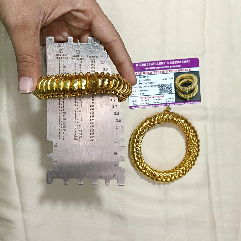 Hammered Gold-Plated Sutarla bangles (Sutarla) View 2