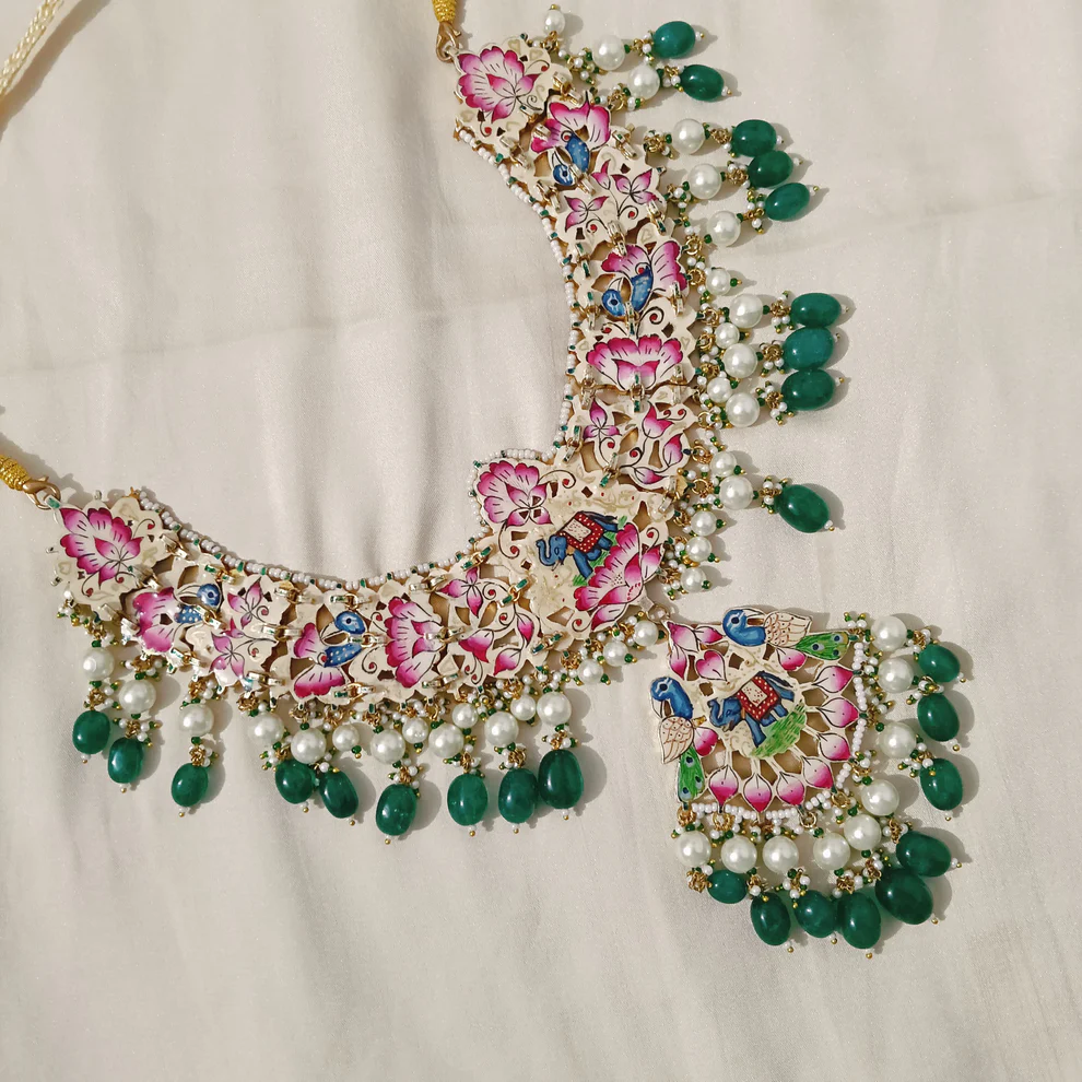 Rajsi Kundan Jadau Meenakari Set