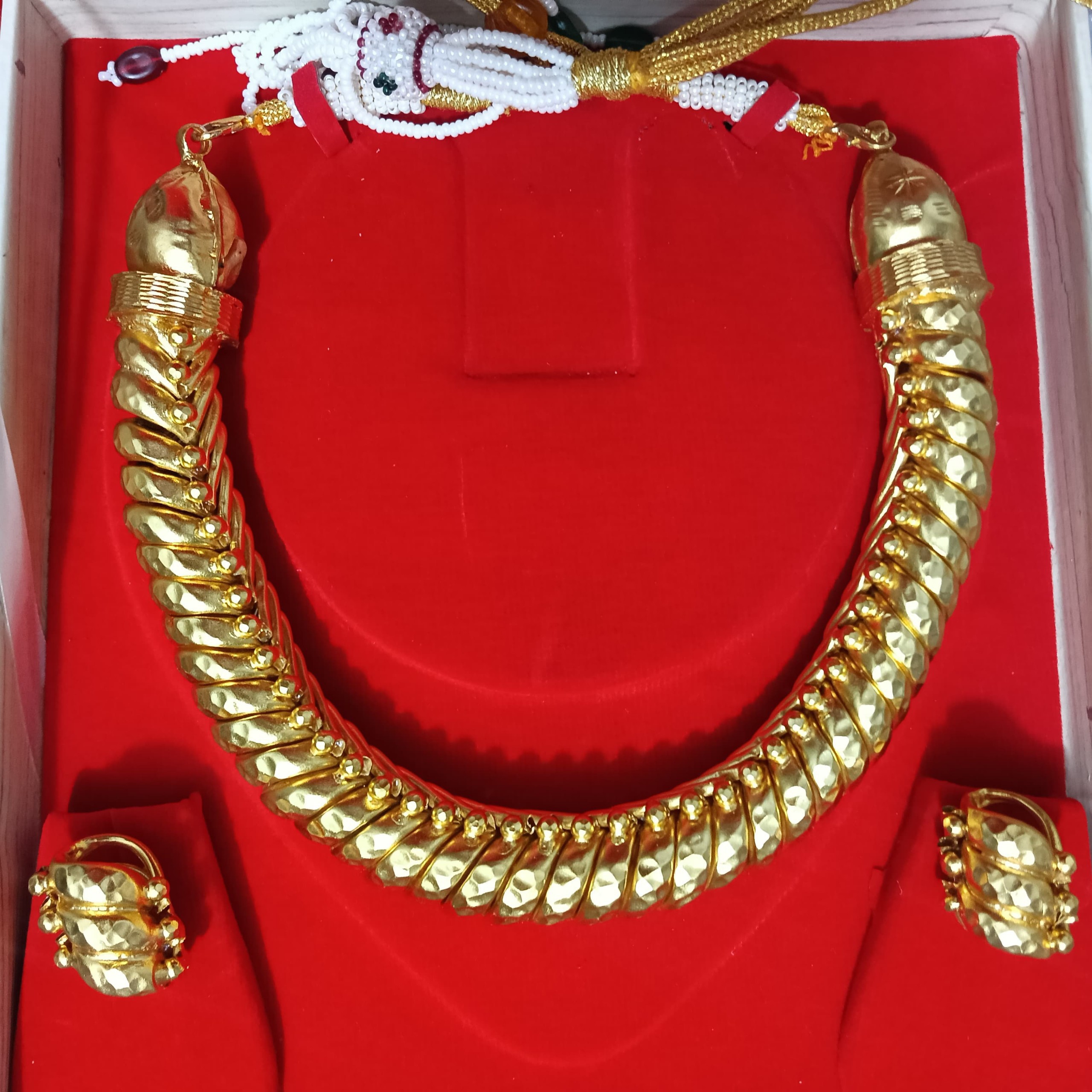 Gold Plated Hammered Sutarla (Sutlada) Necklace View 2