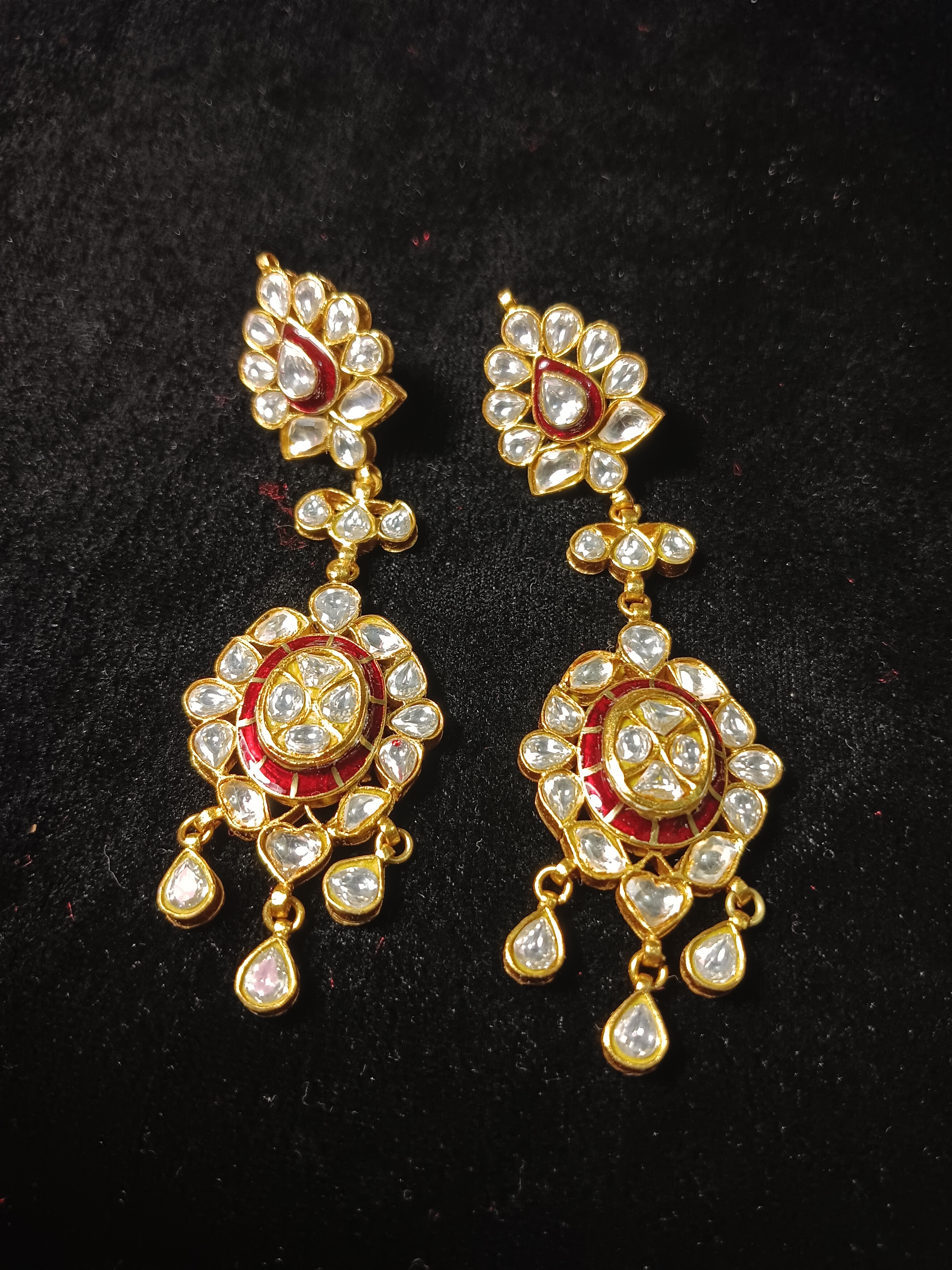 Traditional Red Meenakari Kundan Necklace Set