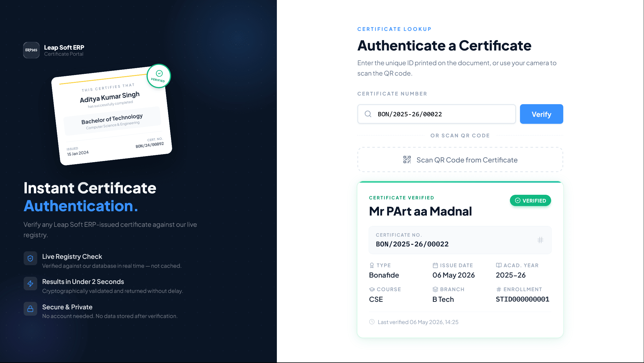 Certificate Verification