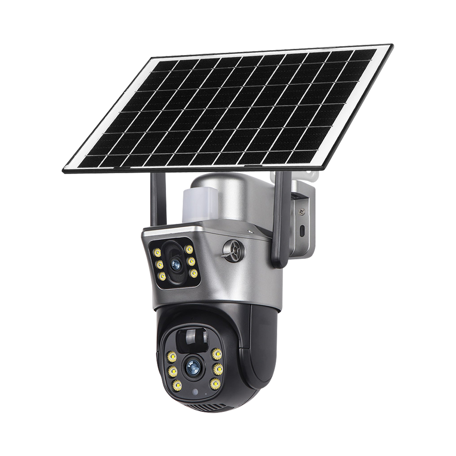 Camara de Seguridad WiFi Panel Solar Doble Lente