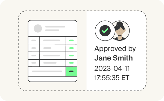 Auditable approval tracking 