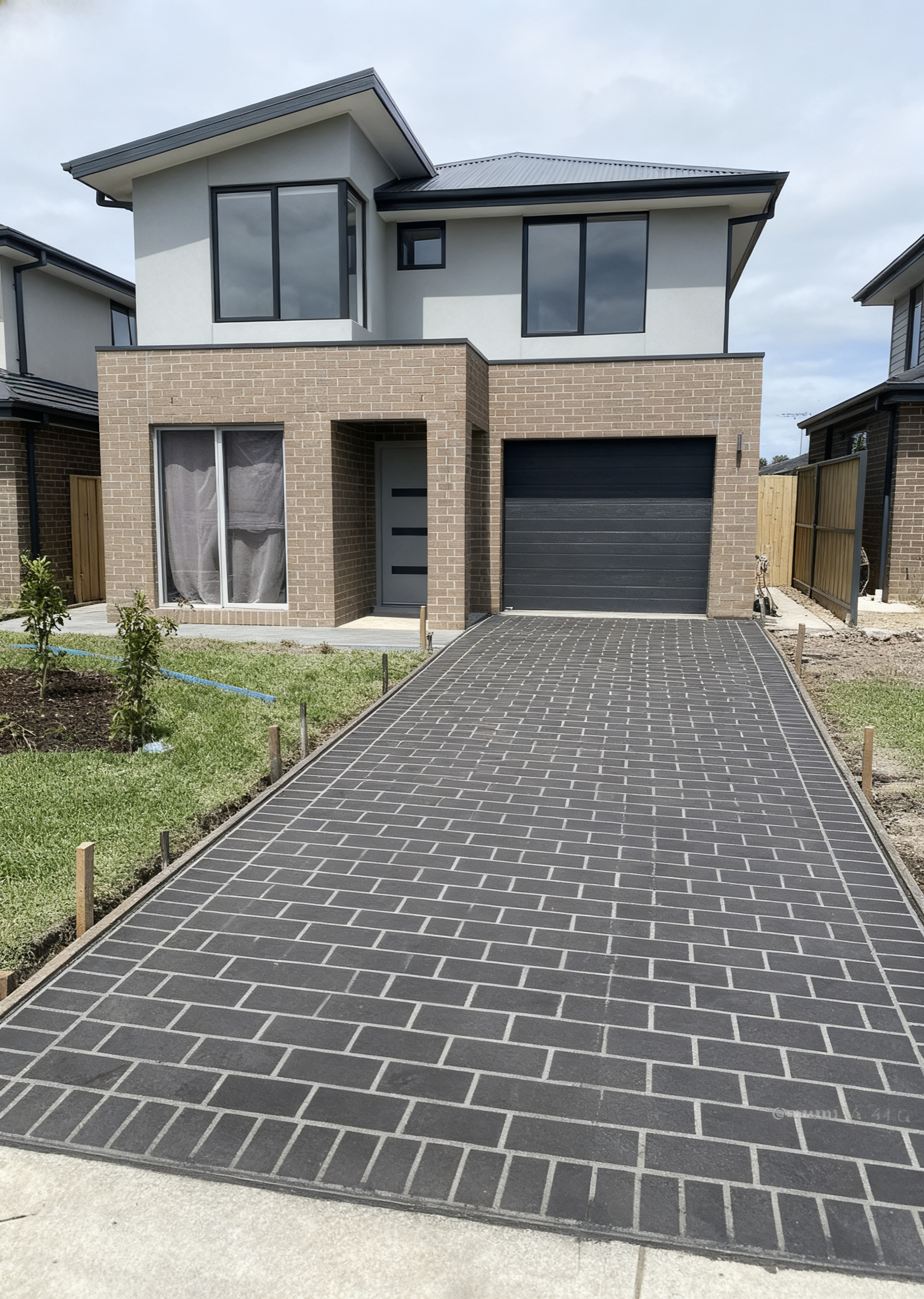 Charcoal stencil driveway Sydney