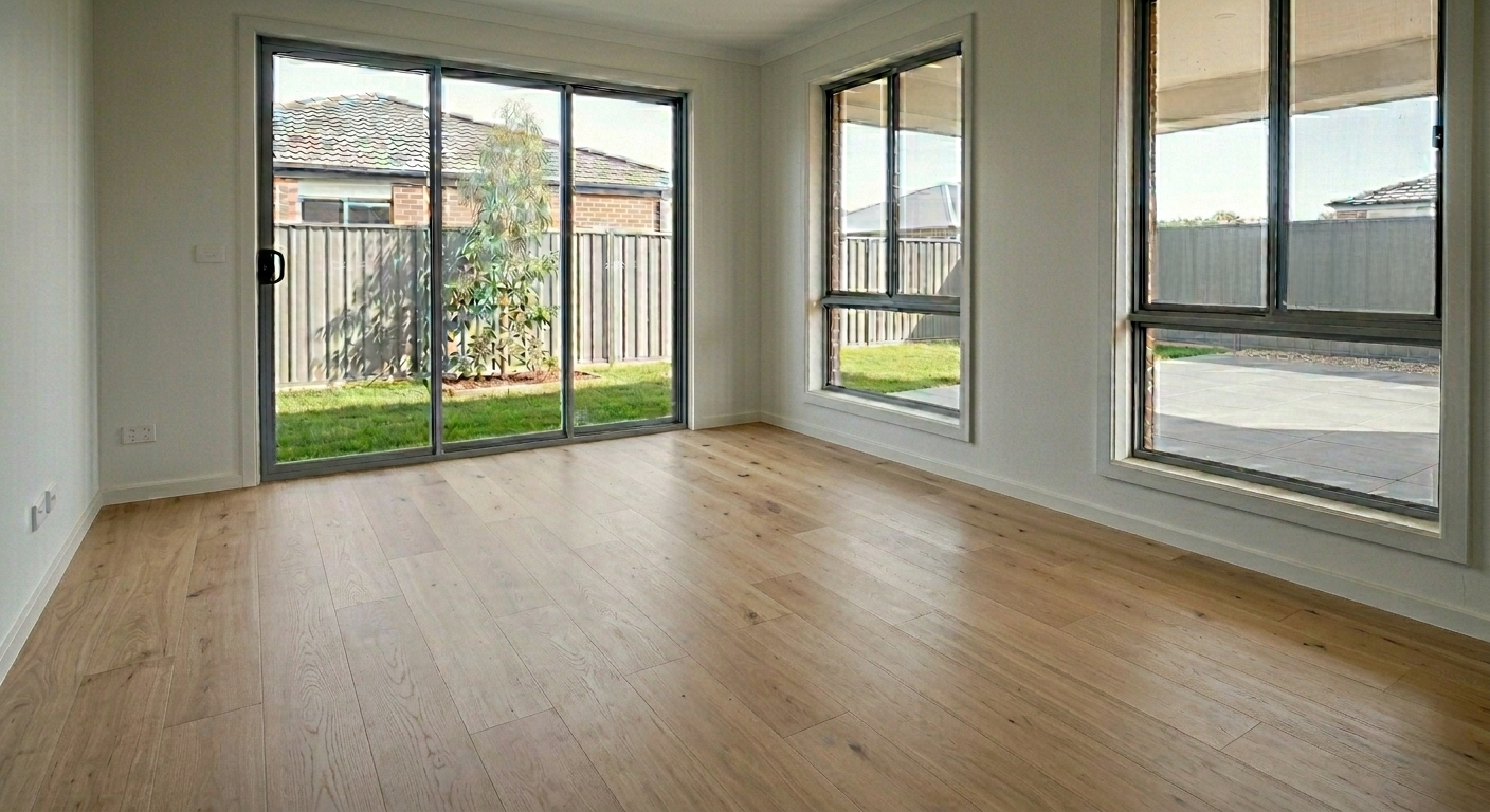 Living room after builders handover clean, Sydney NSW