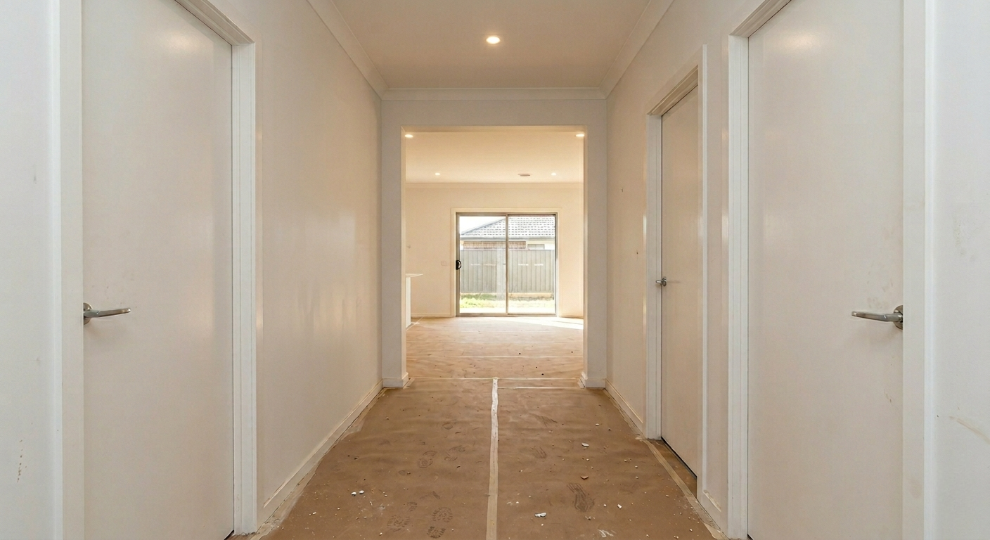 Hallway before builders handover clean, Sydney NSW