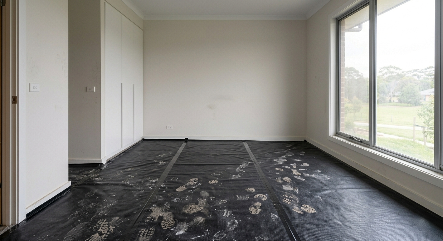 Bedroom before builders handover clean, Sydney NSW