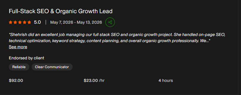Upwork Client Review