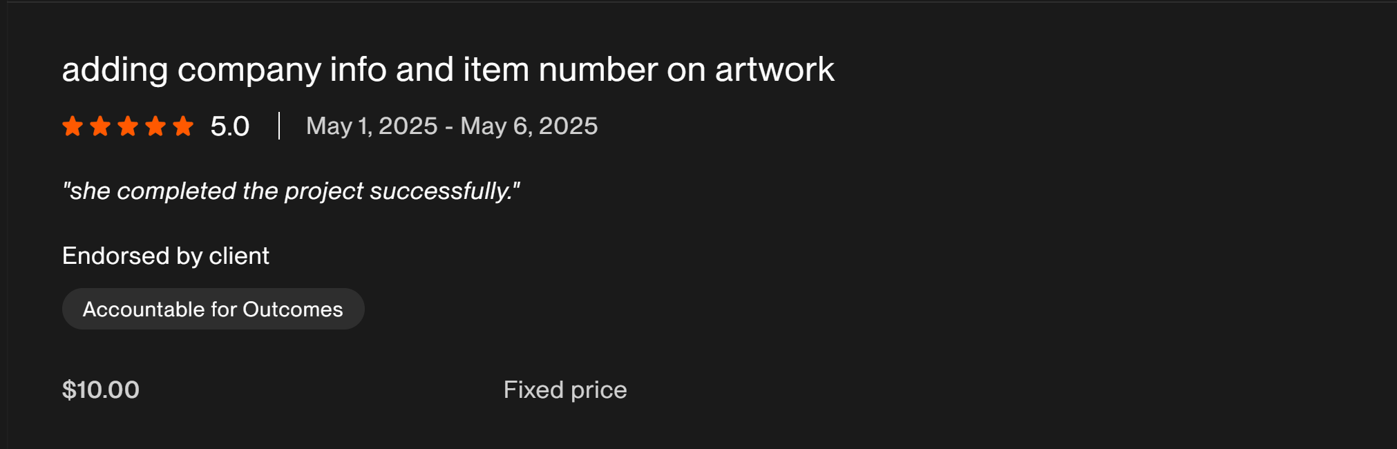 Upwork Client Review