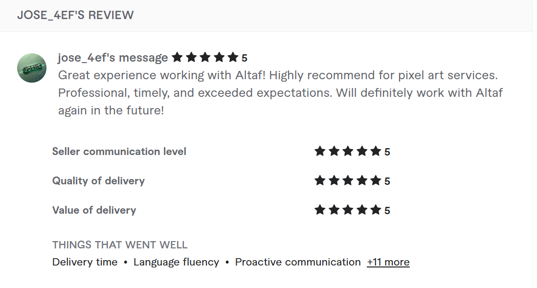Fiverr Client Review