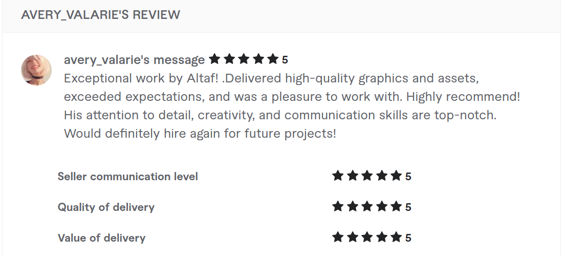 Fiverr Client Review