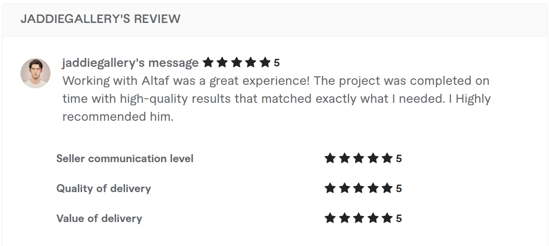 Fiverr Client Review