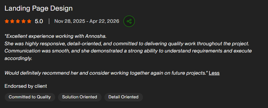 Upwork Client Review